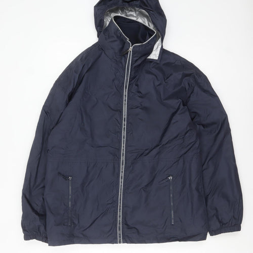 Trutex Men's Blue Waterproof Hooded Rain Jacket Size M