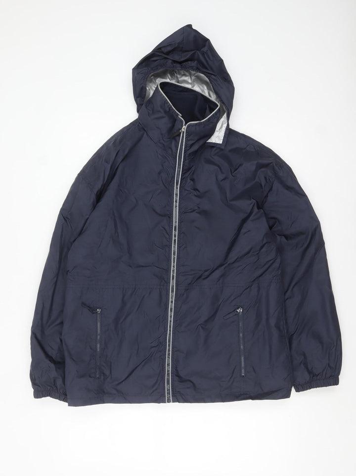 Trutex Men's Blue Waterproof Hooded Rain Jacket Size M