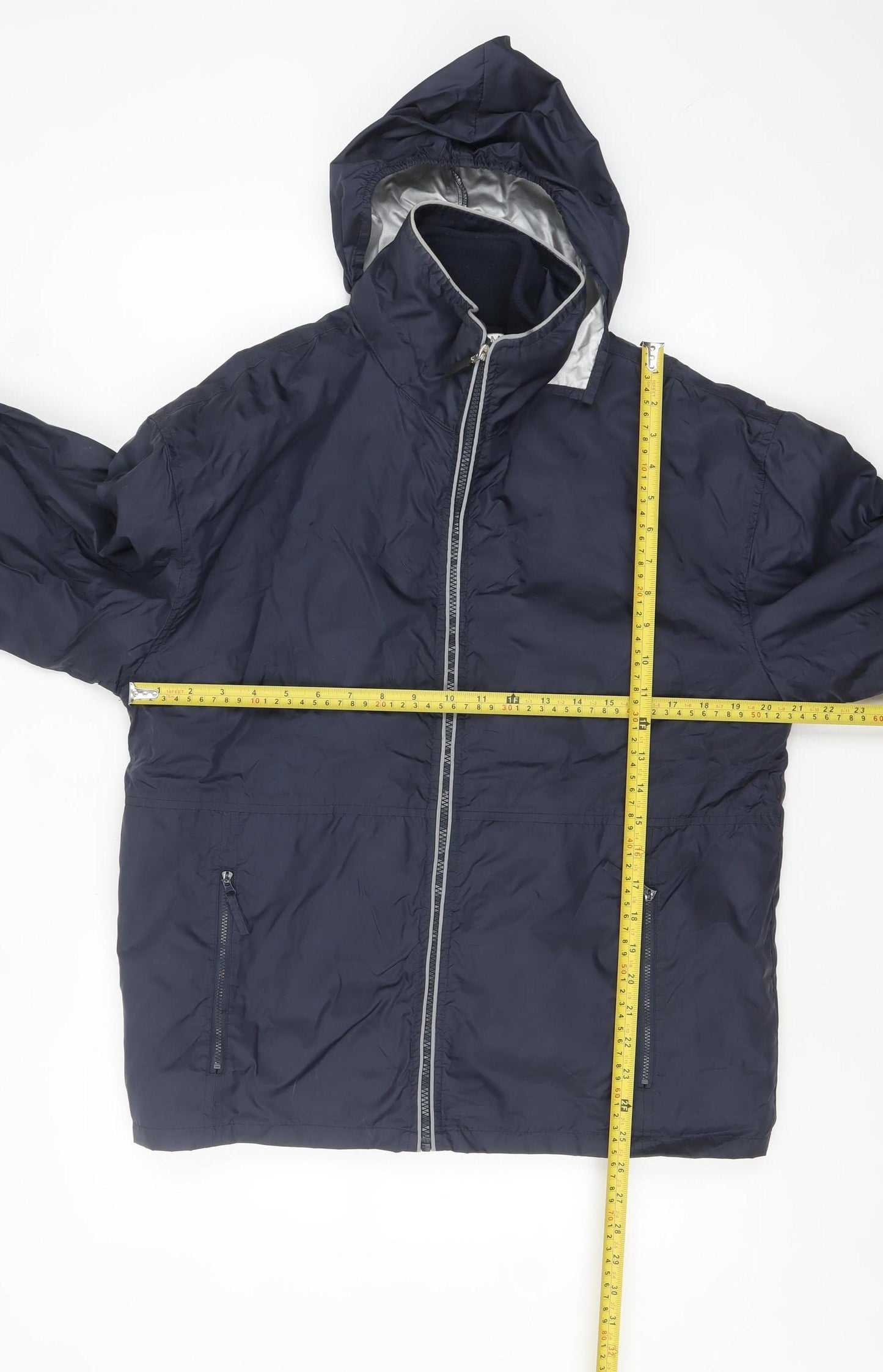 Trutex Men's Blue Waterproof Hooded Rain Jacket Size M