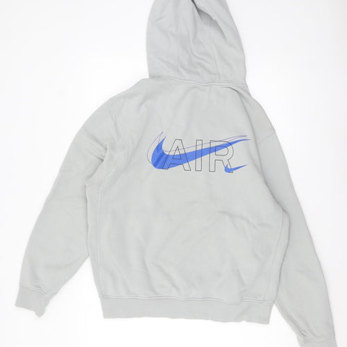 Nike Men's Grey Pullover Hoodie Small Sports Fleece Logo Jumper
