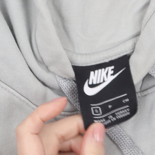 Nike Men's Grey Pullover Hoodie Small Sports Fleece Logo Jumper