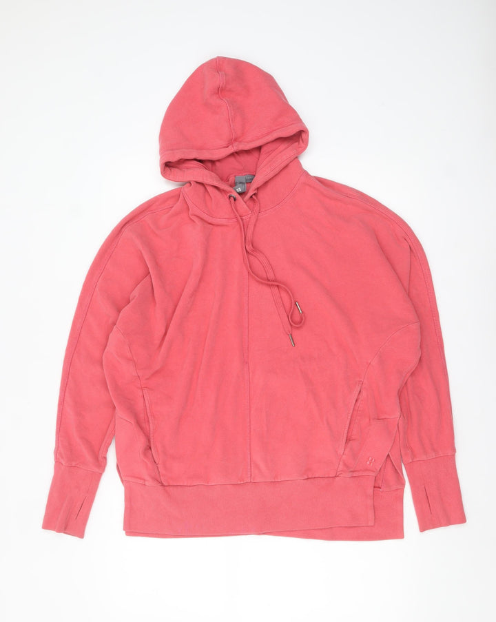 Sweaty Betty Women Coral Pink Pullover Hoodie Size M Cotton Blend