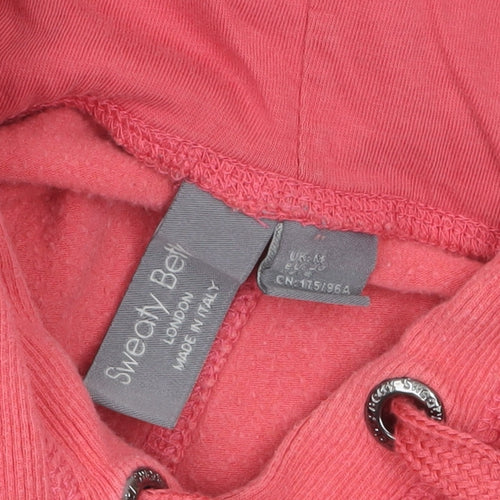 Sweaty Betty Women Coral Pink Pullover Hoodie Size M Cotton Blend