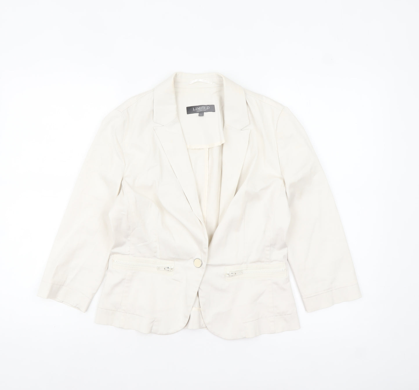 Marks and Spencer Women’s Ivory Blazer Jacket Size 8 Regular Fit