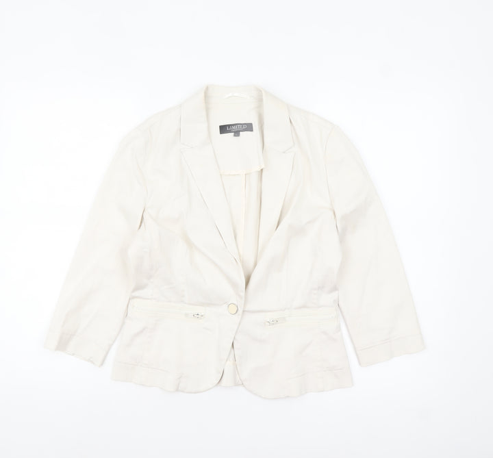 Marks and Spencer Women’s Ivory Blazer Jacket Size 8 Regular Fit
