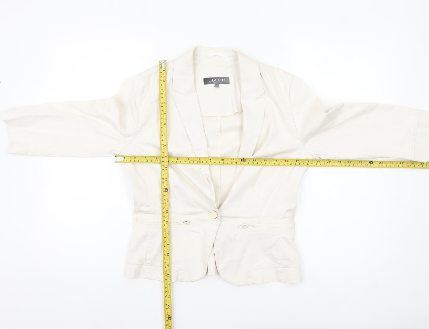 Marks and Spencer Women’s Ivory Blazer Jacket Size 8 Regular Fit