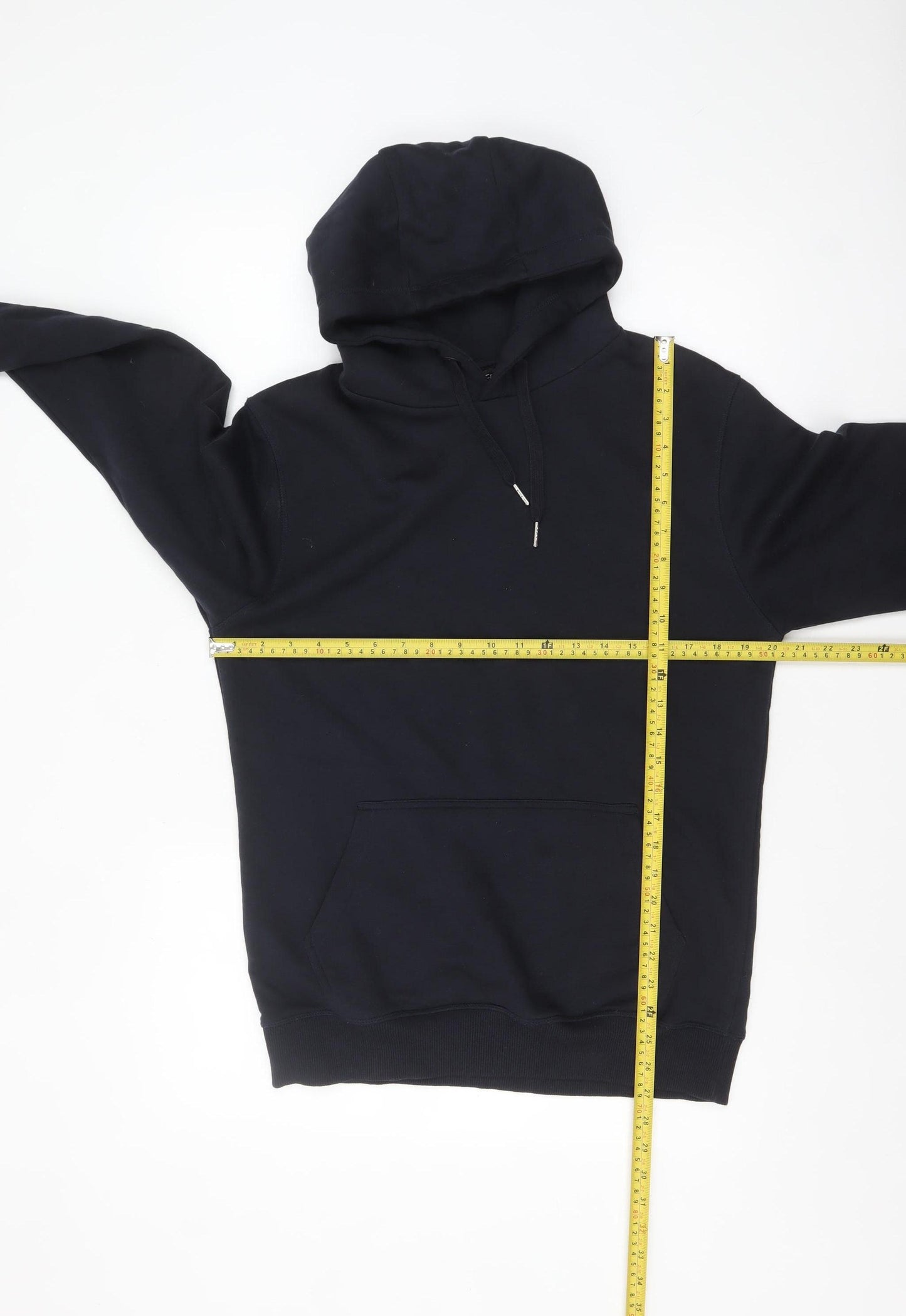 F&F Men's Black Pullover Hoodie Size S Regular Fit Cotton Blend
