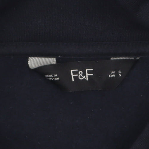 F&F Men's Black Pullover Hoodie Size S Regular Fit Cotton Blend