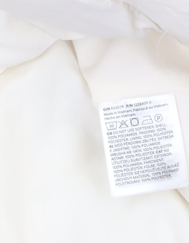 H&M Divided Women’s Ivory Cropped Hooded Puffer Jacket Size S