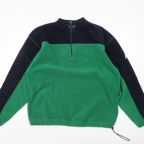 Atlantic Sport Men's Green Fleece 1/4 Zip Pullover Sweatshirt M