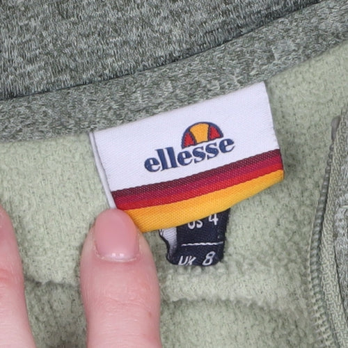 Ellesse Women’s Green Full Zip Logo Hoodie Size 8 Regular Fit