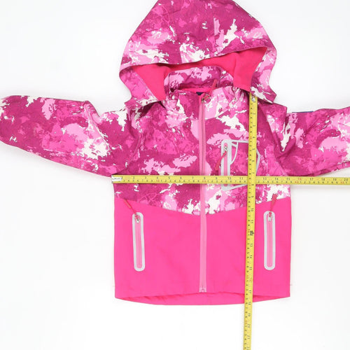Top&Sky Kids Girls Pink Camouflage Hooded Waterproof Rain Jacket 4-5 Years