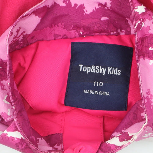 Top&Sky Kids Girls Pink Camouflage Hooded Waterproof Rain Jacket 4-5 Years