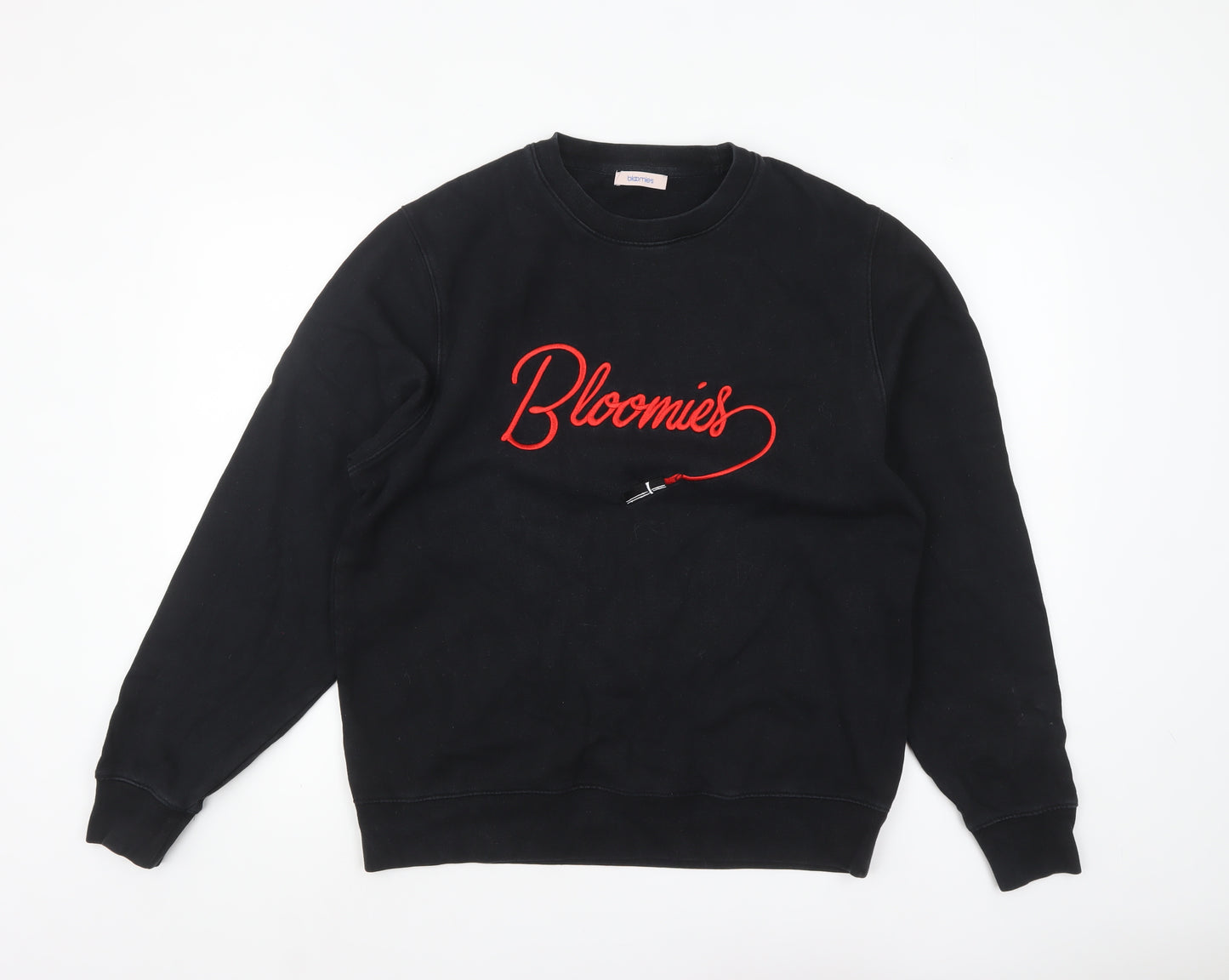 Bloomie’s Men Black Medium Pullover Sweatshirt Embroidered Logo