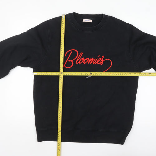 Bloomie’s Men Black Medium Pullover Sweatshirt Embroidered Logo