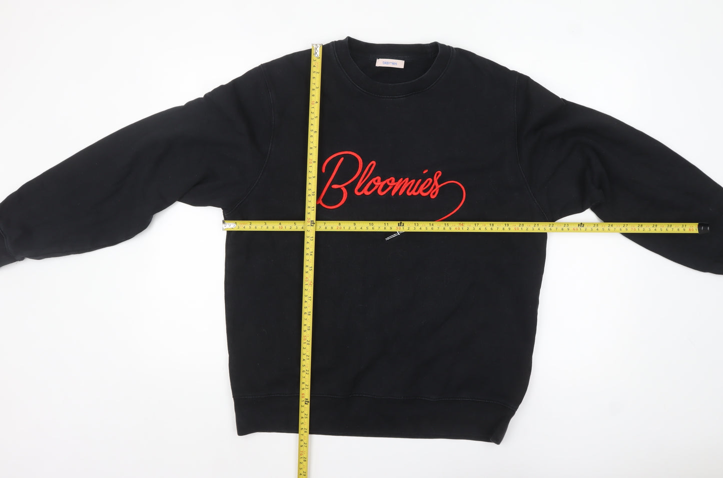 Bloomie’s Men Black Medium Pullover Sweatshirt Embroidered Logo