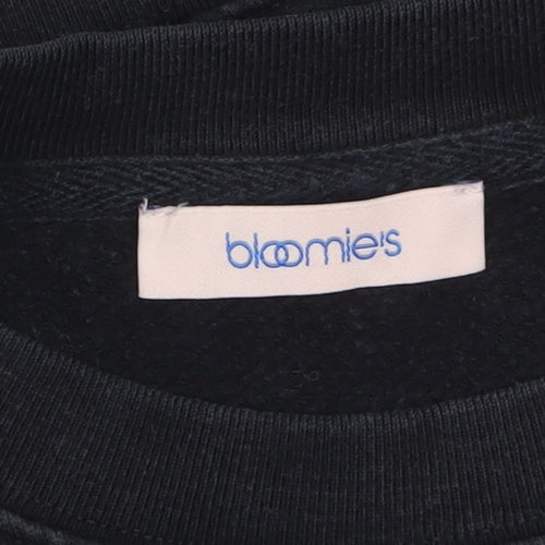 Bloomie’s Men Black Medium Pullover Sweatshirt Embroidered Logo