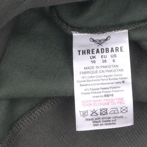 Threadbare Women's Green Long Sleeve Pullover Hoodie Size 10