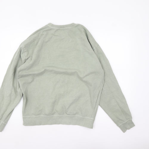 PrettyLittleThing Men's Green Detroit Graphic Pullover Sweatshirt M