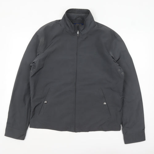 Ralph Lauren Men's Grey Bomber Jacket M Full Zip Lightweight Polyester
