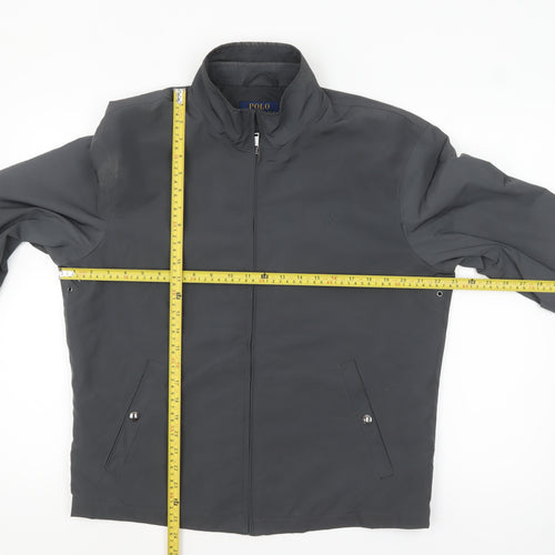 Ralph Lauren Men's Grey Bomber Jacket M Full Zip Lightweight Polyester