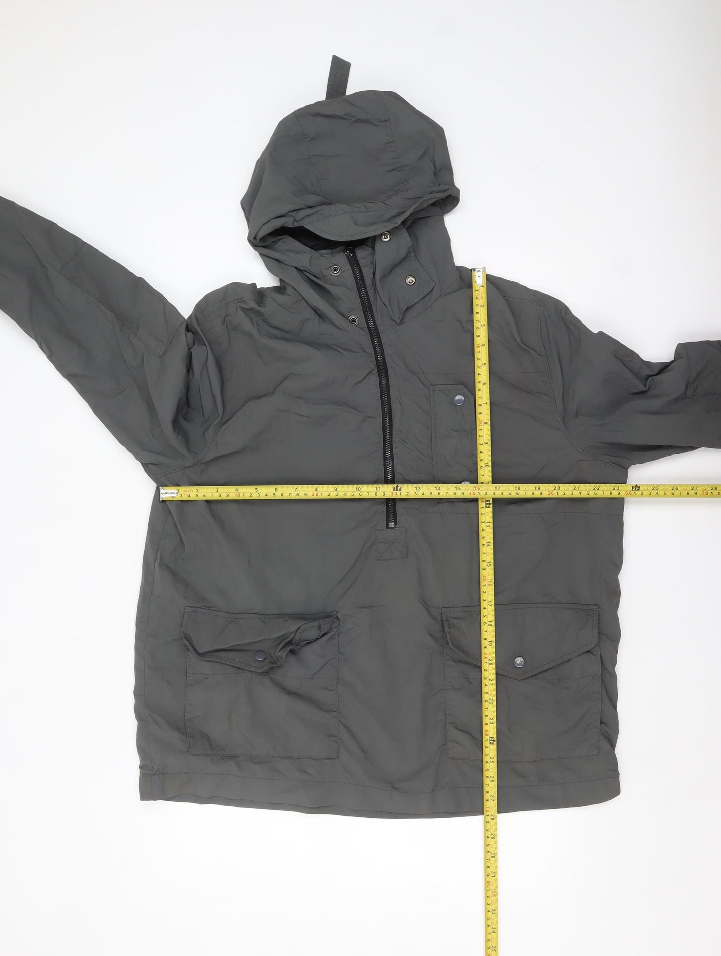 Next Men’s Grey Nylon Hooded Anorak Jacket L Lightweight Outdoor
