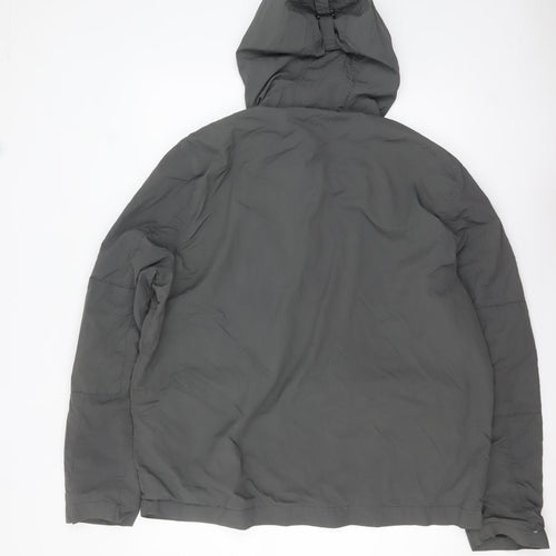 Next Men’s Grey Nylon Hooded Anorak Jacket L Lightweight Outdoor