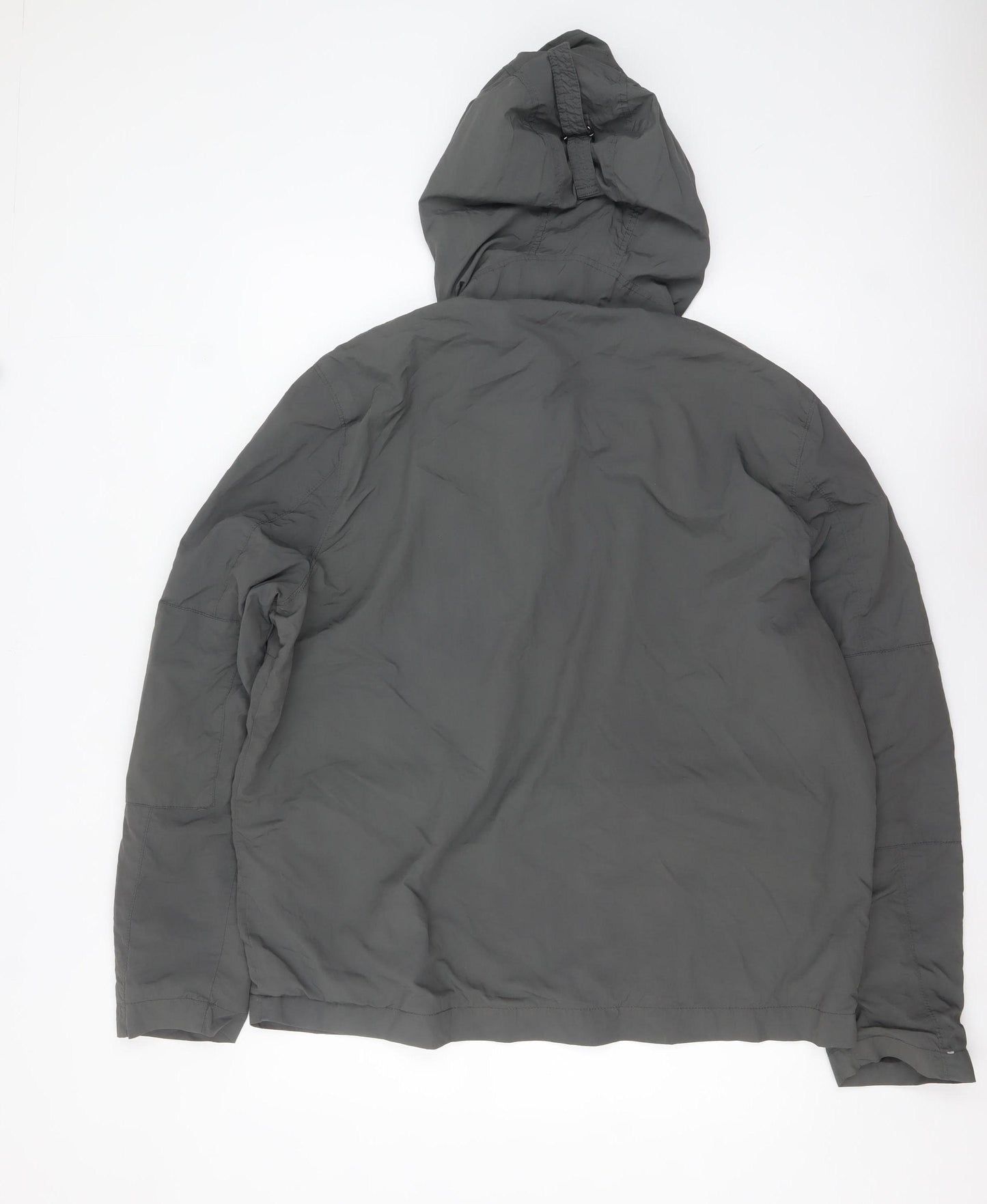 Next Men’s Grey Nylon Hooded Anorak Jacket L Lightweight Outdoor