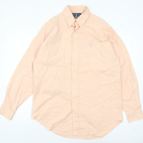 Ralph Lauren Men's Beige Classic Fit Cotton Button-Up Shirt M
