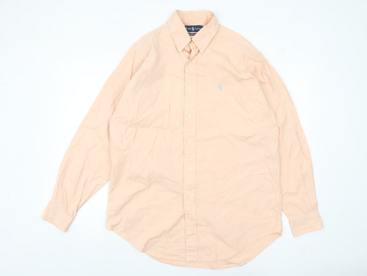 Ralph Lauren Men's Beige Classic Fit Cotton Button-Up Shirt M