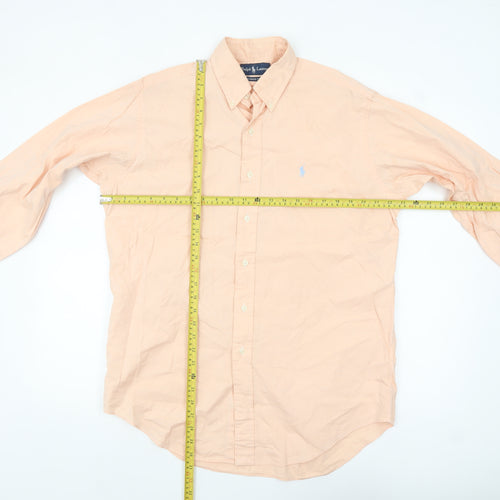 Ralph Lauren Men's Beige Classic Fit Cotton Button-Up Shirt M