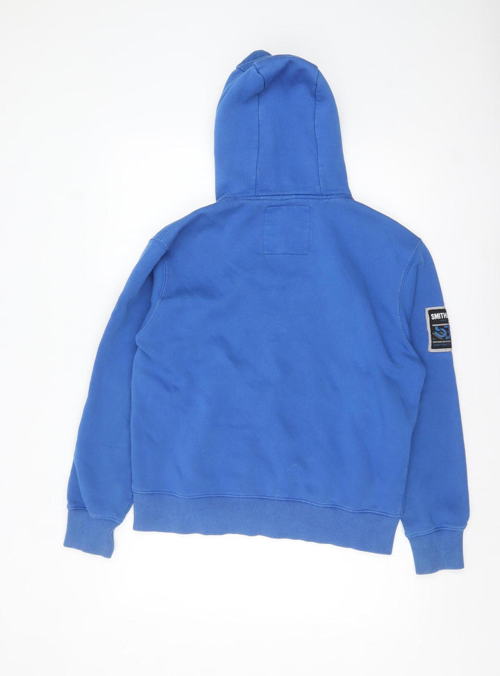 Smith & Jones Men's Blue Pullover Hoodie Medium Graphic Fleece Sweatshirt