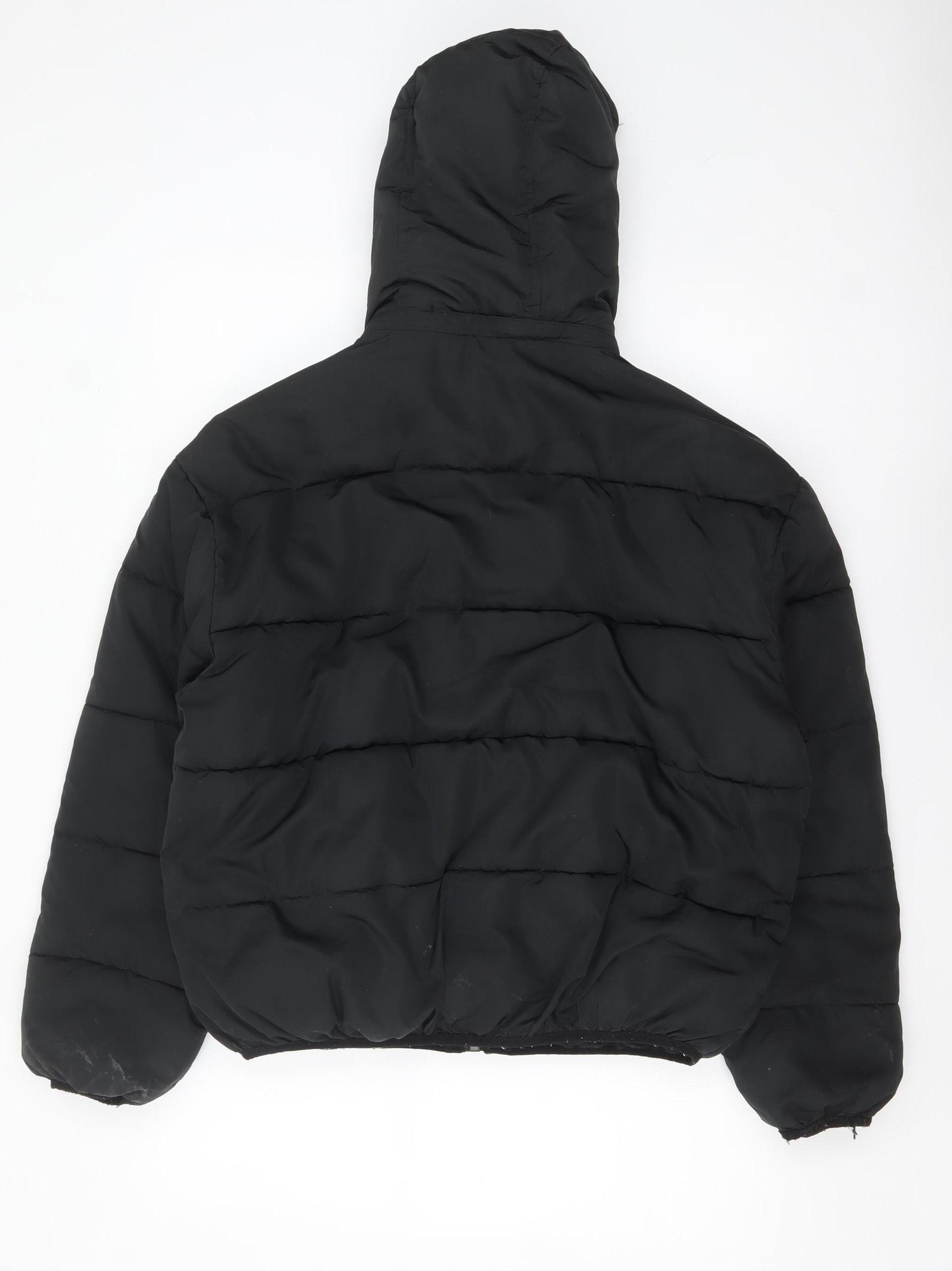 iets frans Womens Black XS Short Puffer Jacket Hooded Winter Coat