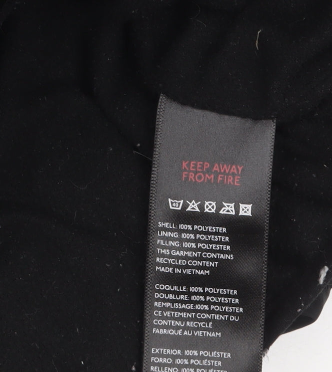 iets frans Womens Black XS Short Puffer Jacket Hooded Winter Coat