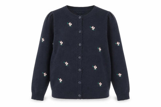 Crew Clothing Blue Floral Embroidered Cardigan Size 10