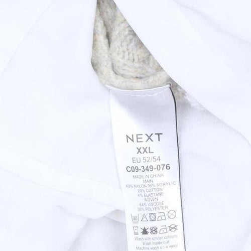 Next Women Beige Cable-Knit Collared Pullover Jumper Size 2XL