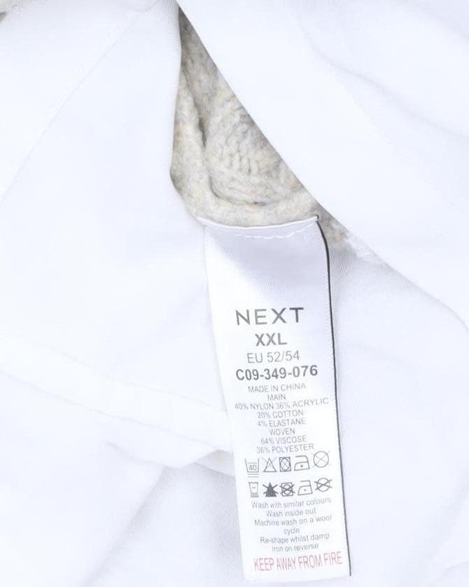 Next Women Beige Cable-Knit Collared Pullover Jumper Size 2XL