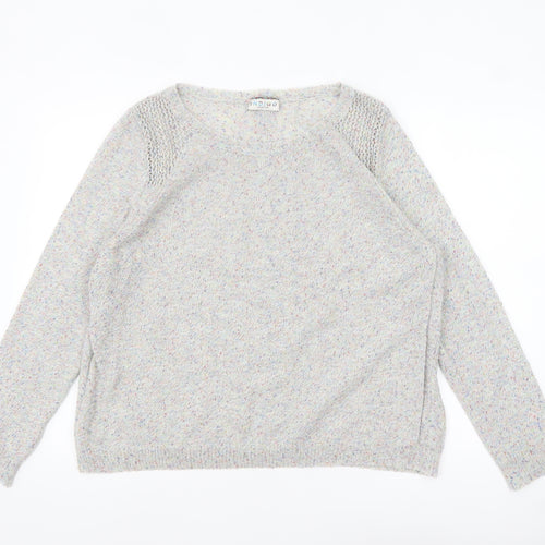 Marks and Spencer Women’s Grey Multicoloured Knit Cardigan UK 18