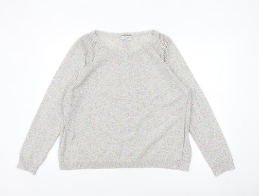 Marks and Spencer Women’s Grey Multicoloured Knit Cardigan UK 18