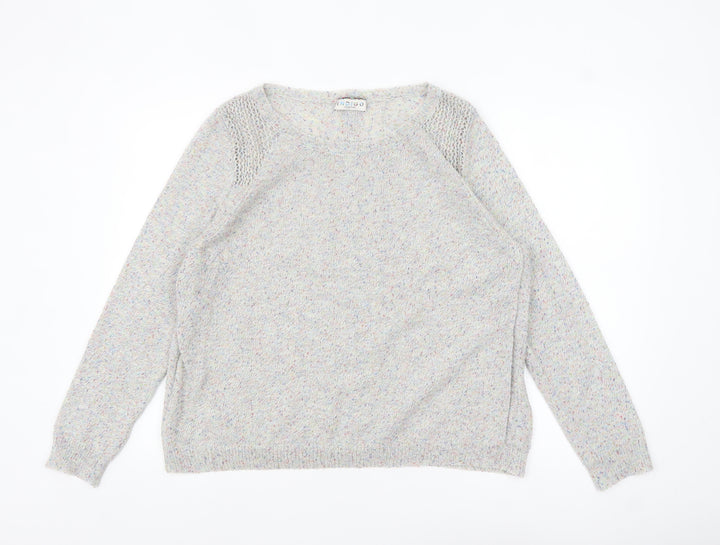 Marks and Spencer Women’s Grey Multicoloured Knit Cardigan UK 18