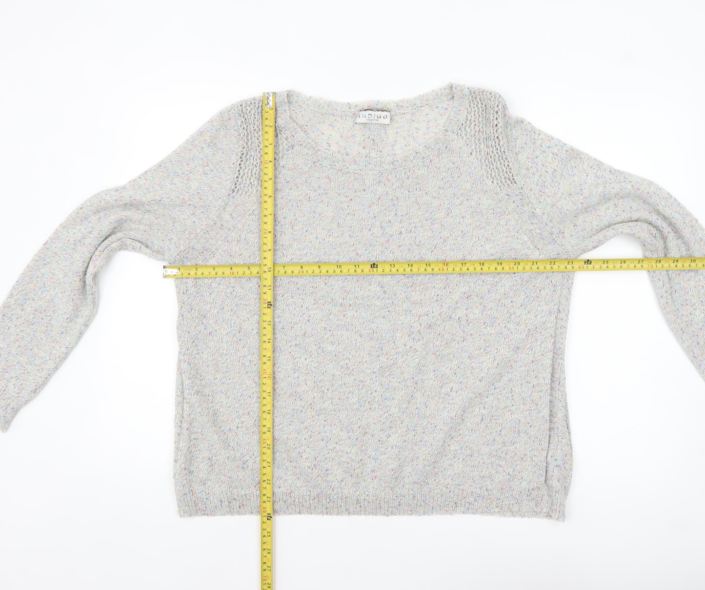 Marks and Spencer Women’s Grey Multicoloured Knit Cardigan UK 18
