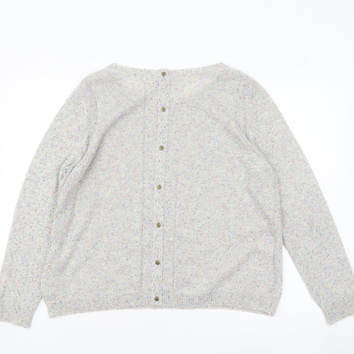 Marks and Spencer Women’s Grey Multicoloured Knit Cardigan UK 18