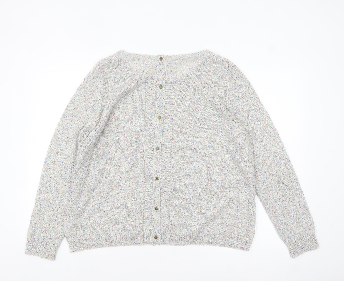 Marks and Spencer Women’s Grey Multicoloured Knit Cardigan UK 18