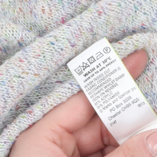 Marks and Spencer Women’s Grey Multicoloured Knit Cardigan UK 18