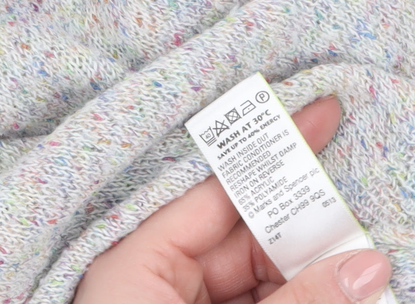 Marks and Spencer Women’s Grey Multicoloured Knit Cardigan UK 18