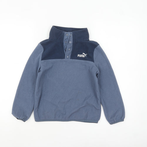 Puma Boys Blue Fleece Henley Sweatshirt Size 10 Years