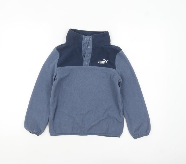 Puma Boys Blue Fleece Henley Sweatshirt Size 10 Years