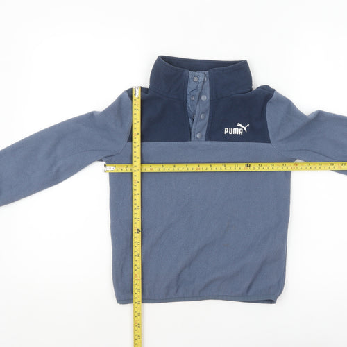 Puma Boys Blue Fleece Henley Sweatshirt Size 10 Years