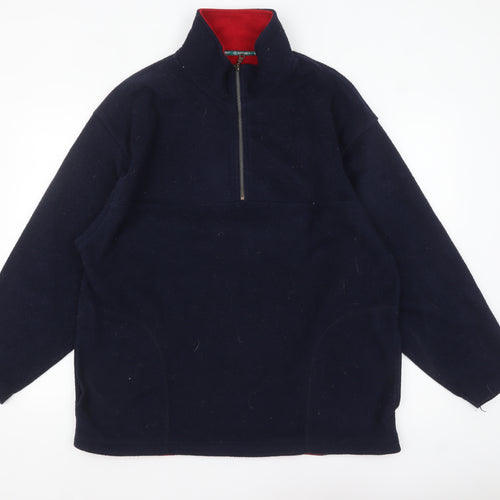 St. Bernard Men's Blue Fleece 1/2 Zip Pullover Sweatshirt Size L