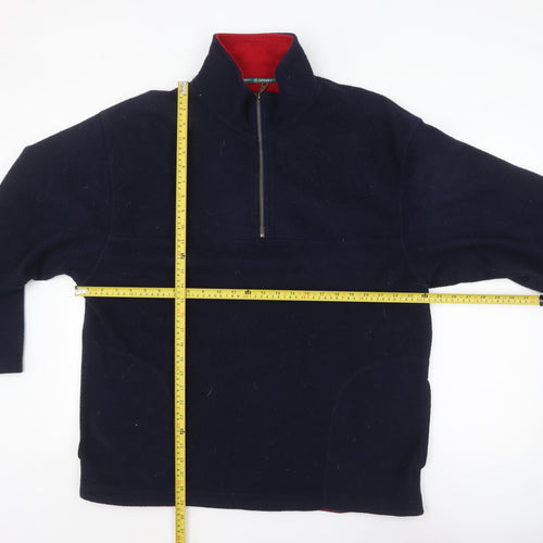 St. Bernard Men's Blue Fleece 1/2 Zip Pullover Sweatshirt Size L